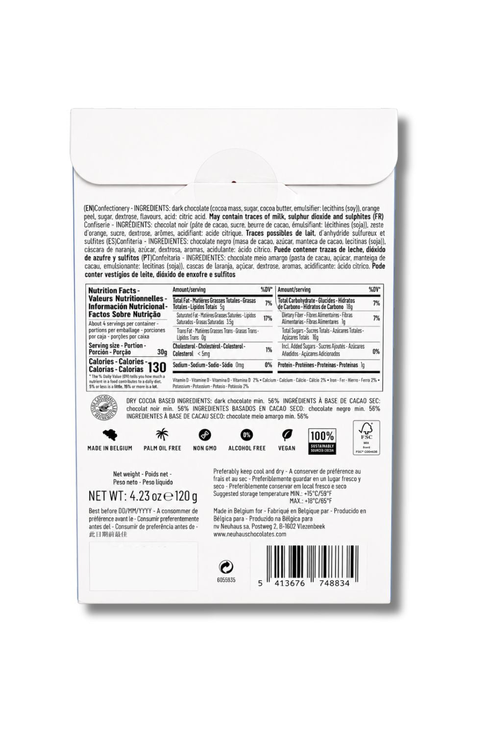 Neuhaus Dark Chocolate Orangettes,120g