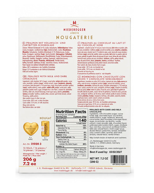 Niederegger Lübeck Nougaterie Assorted Nougat Pralines Gift Box – 7.2 oz (206 g)