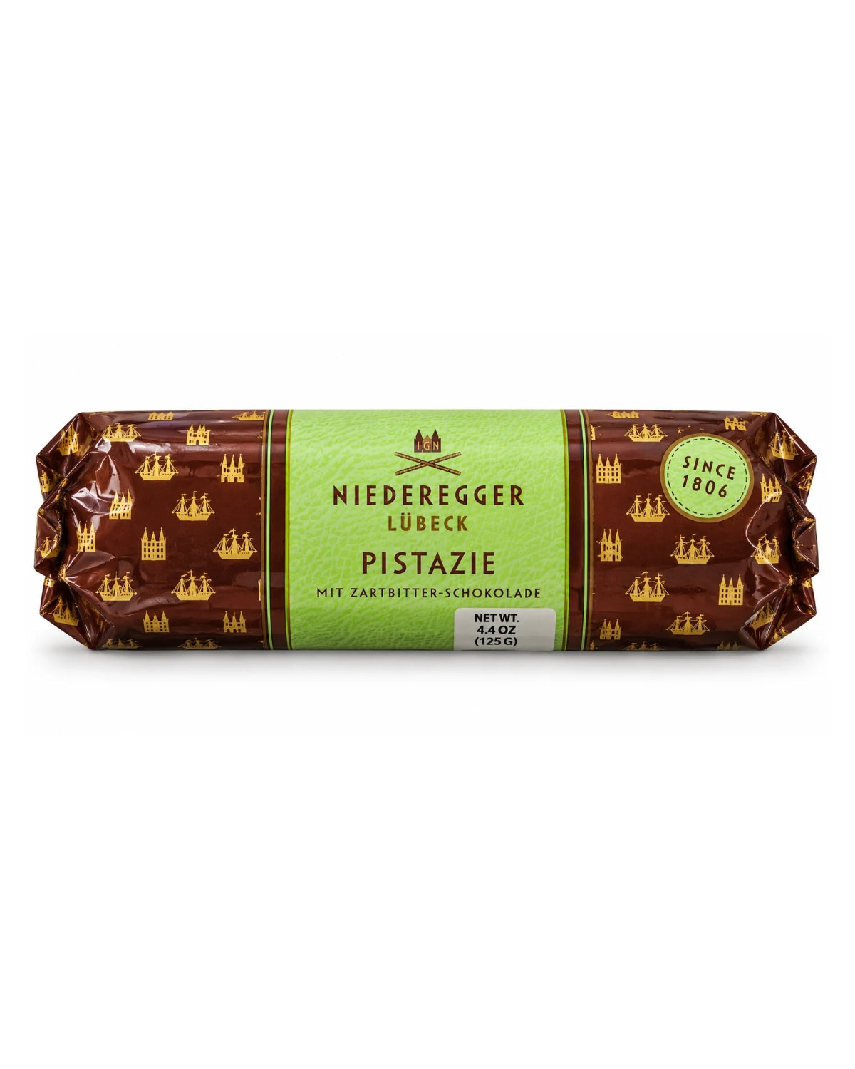 Niederegger Lübeck Pistachio Marzipan with Dark Chocolate – 4.4 oz (125 g)