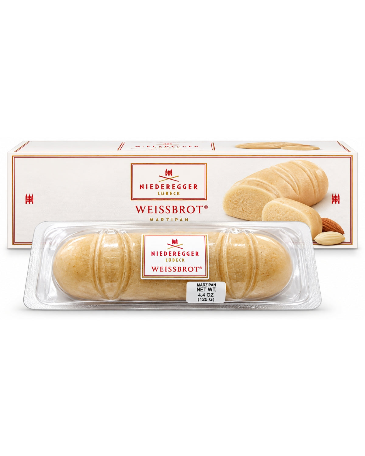 Niederegger Lübeck Weissbrot Marzipan Loaf, 4.4 oz