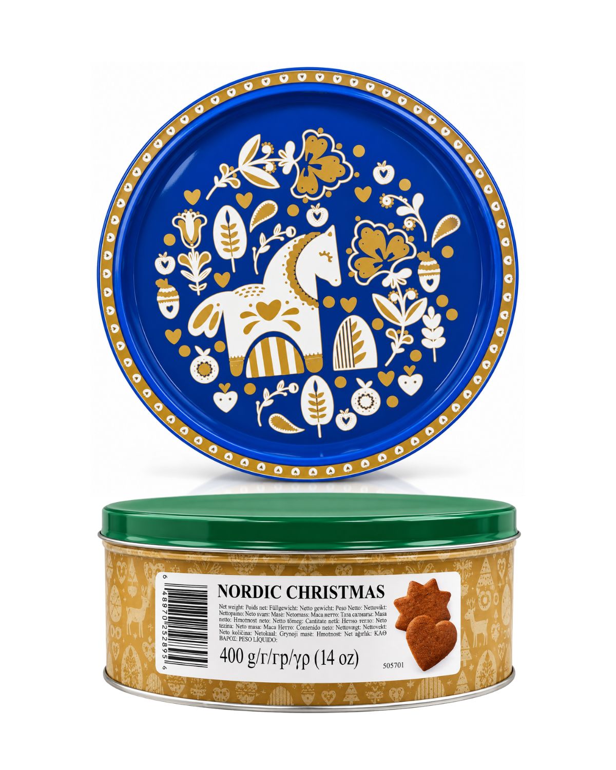 Jacobsens Nordic Christmas Gingersnap Cookies Gift Tin – 400 g (14.11 oz)