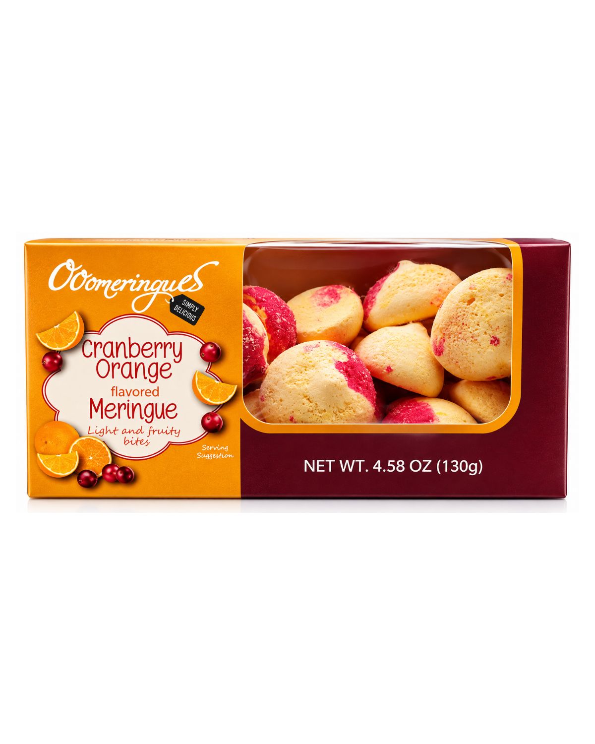 Ooomeringues Cranberry Orange Meringues – Festive Sweet Treats, 4.59 oz