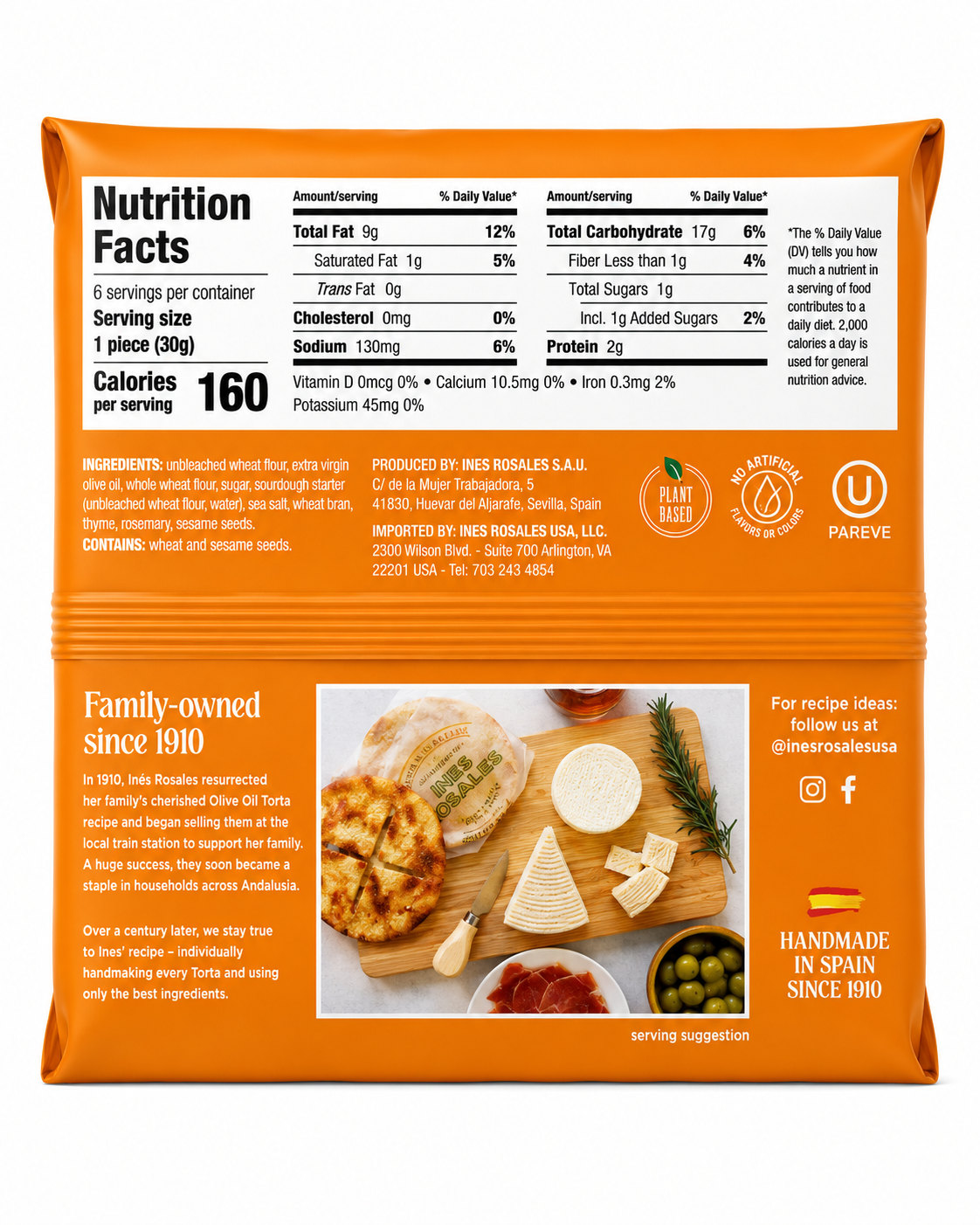 Ines Rosales Orange Sweet Tortas 6.34 oz (180 g)