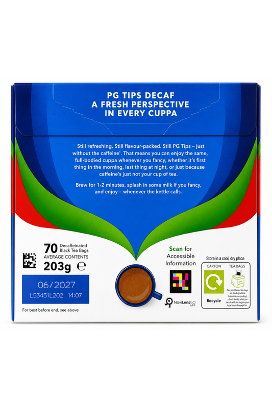 PG Tips Decaf Black Tea – 70 Teabags, Refreshing & Smooth