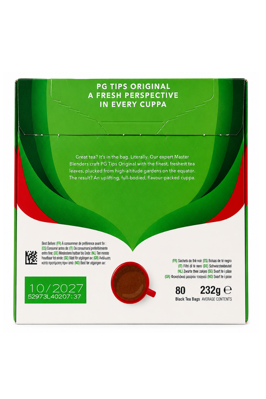 PG Tips Original Blend Black Tea – 80 Teabags, Classic British Brew