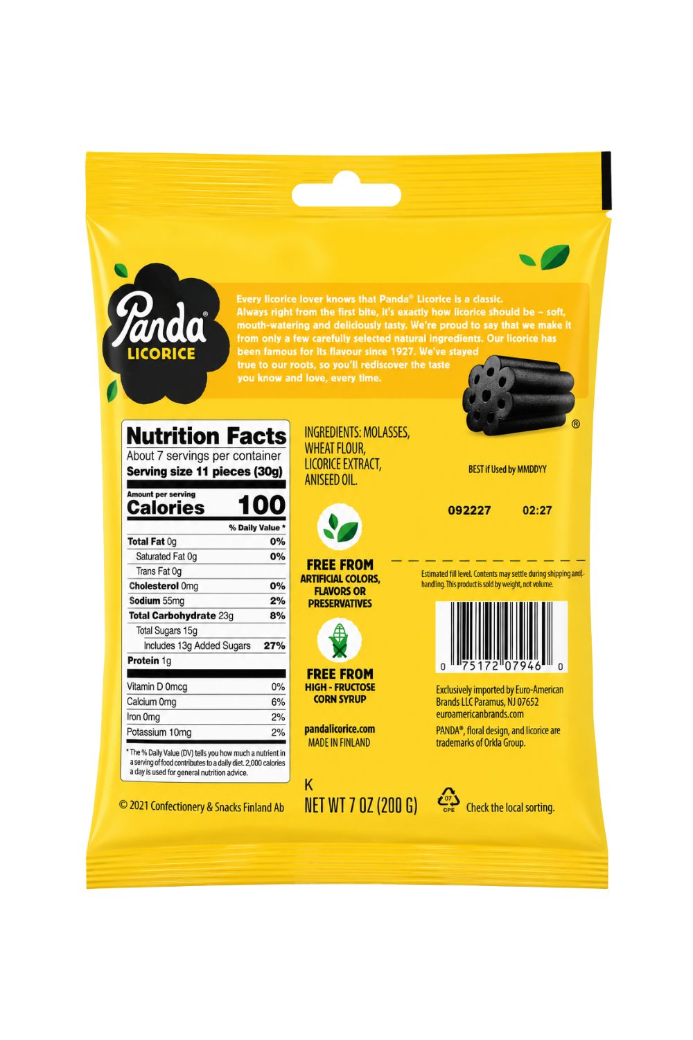 Panda Licorice Chews Bag,7 oz