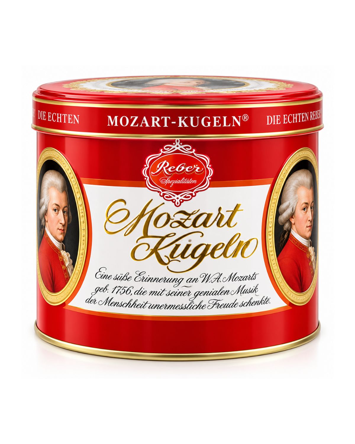 Reber Mozart-Kugeln German Chocolate Pralines – Red Gift Tin