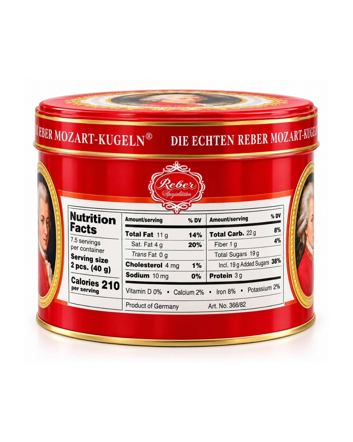 Reber Mozart-Kugeln German Chocolate Pralines – Red Gift Tin