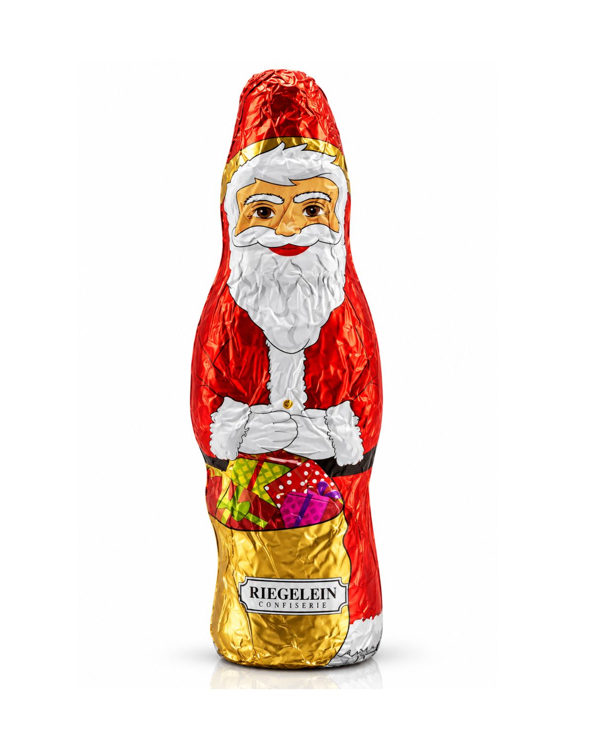 Riegelein Hollow Chocolate Santa – German Christmas Chocolate Figure, 7.6 in (2.1 oz)
