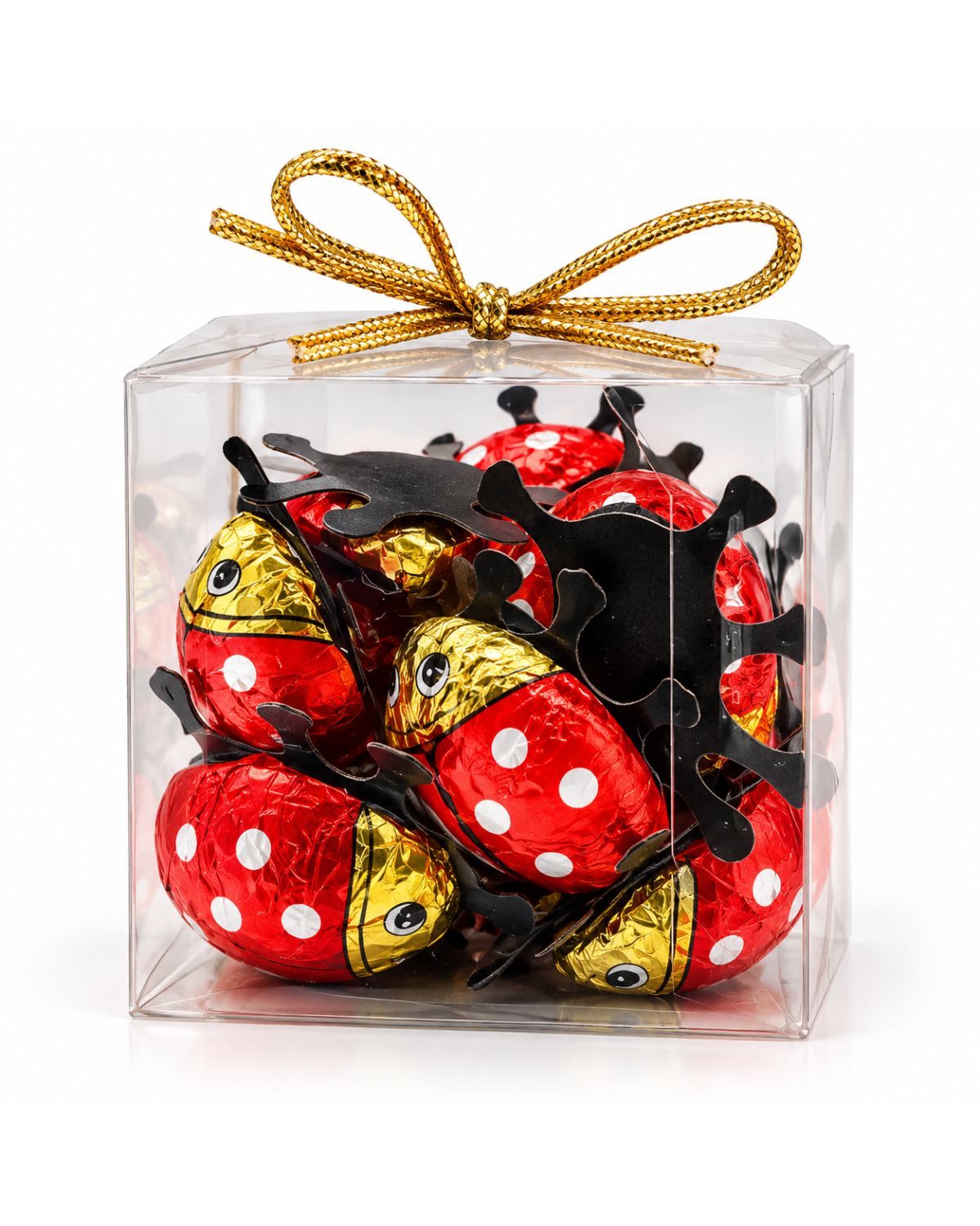 Riegelein Solid Chocolate Ladybugs Gift Cube – German Chocolate, 3.5 oz