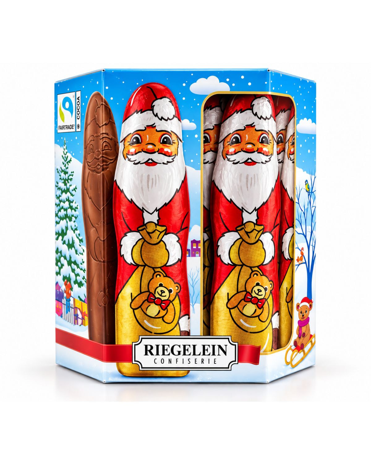 Riegelein Milk Chocolate Santa Claus Figures – Christmas Gift Box