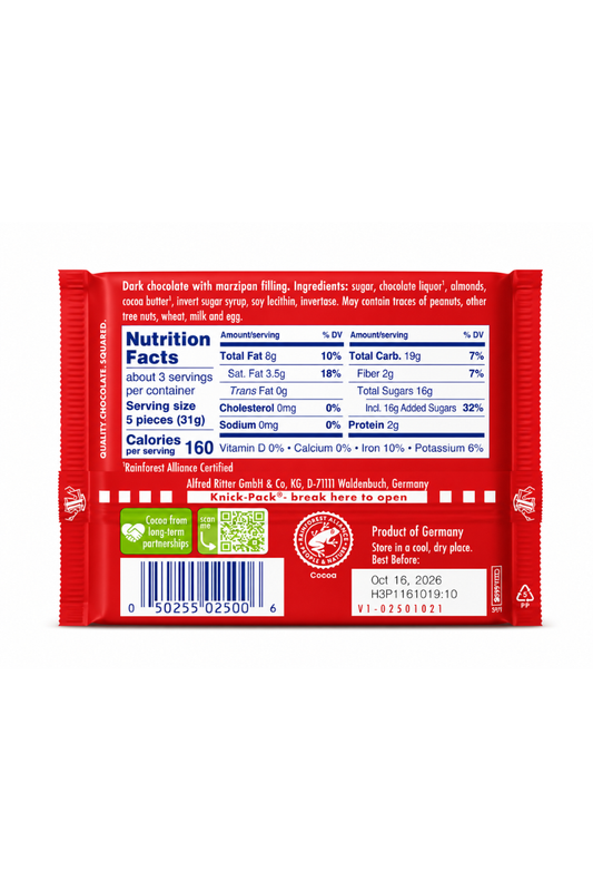 Ritter Sport Dark Chocolate with Marzipan