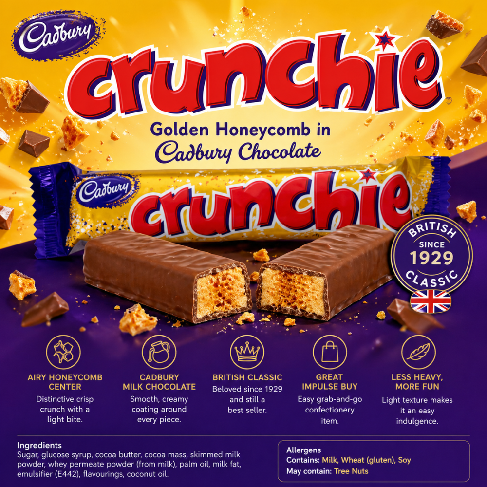 Cadbury Crunchie Chocolate Bar