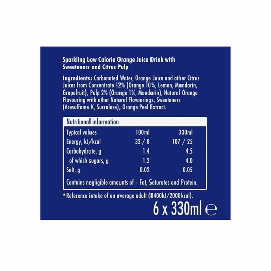 ORANGINA SPARKLING ORANGE 6 PACK GLASS BOTTLES