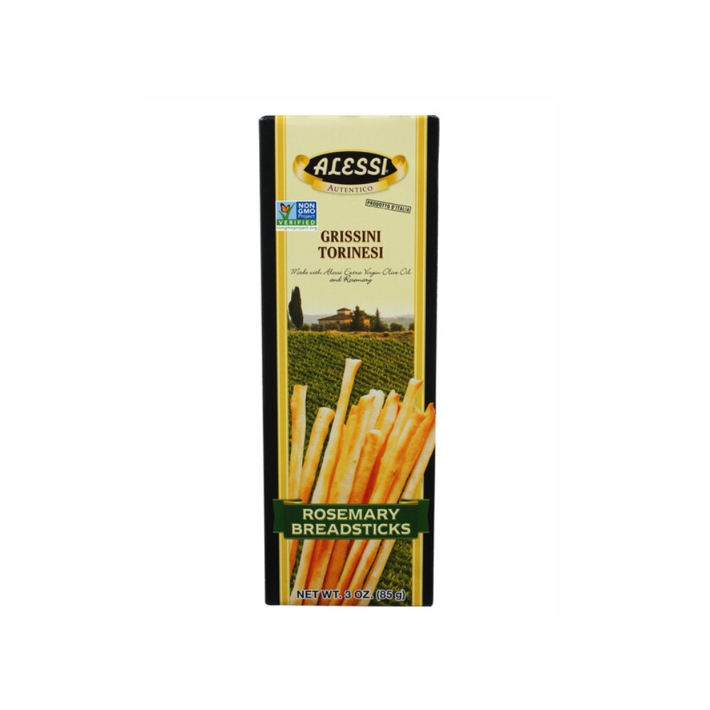 Alessi Grissini Torinesi Rosemary Breadsticks | Authentic Italian 3 oz