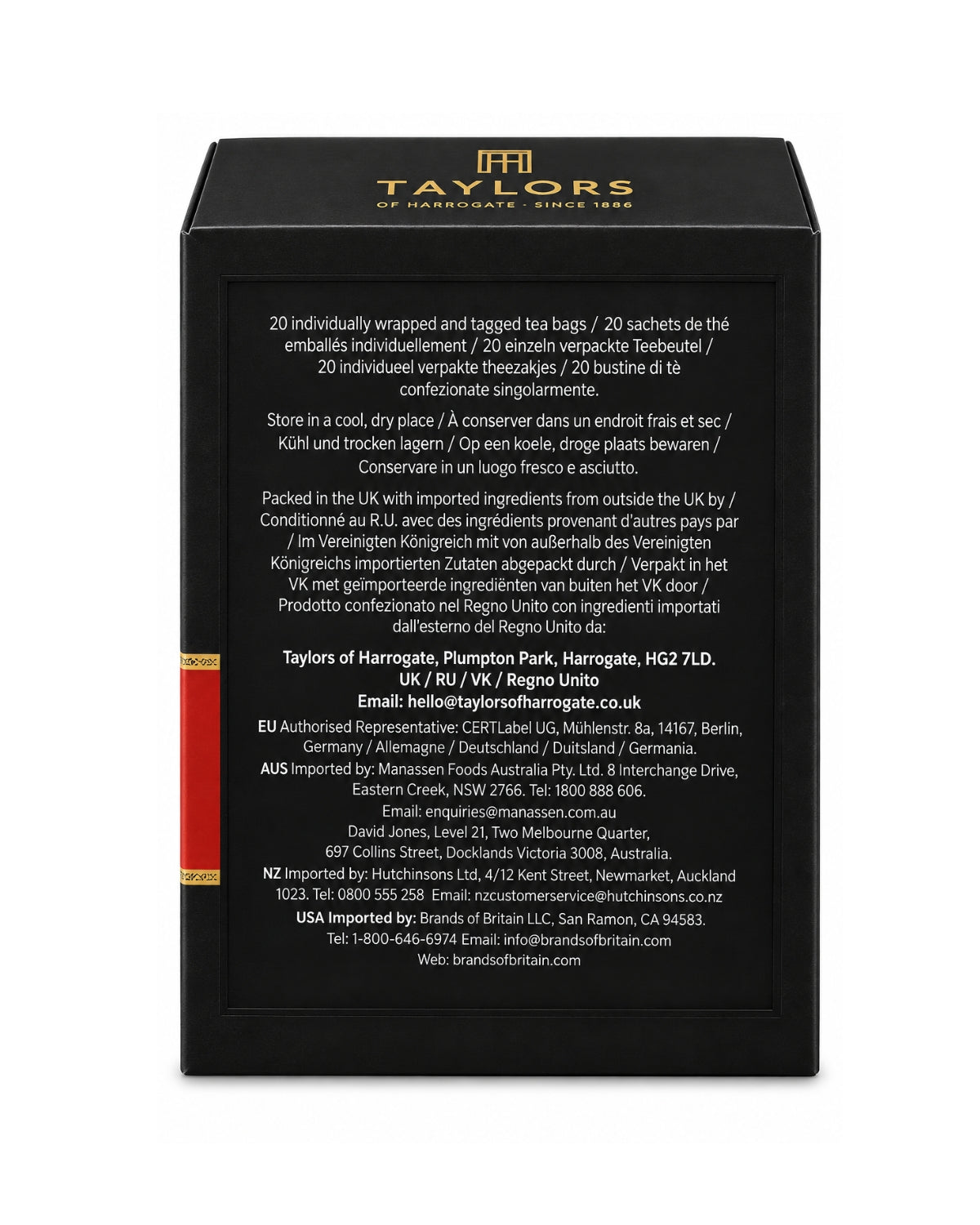 Taylors of Harrogate Rooibos Tea 20 Individually Wrapped Tea Bags 1.4 oz (40 g)