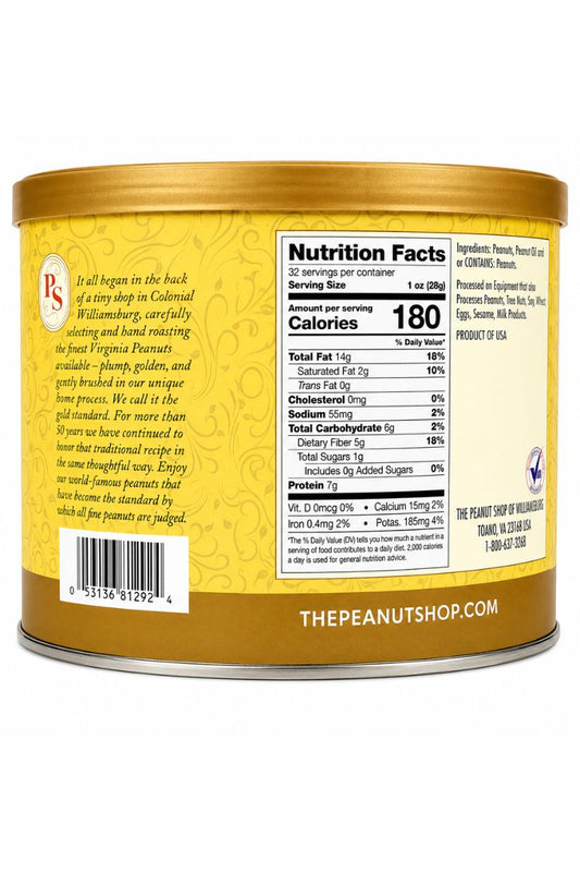 The Peanut Shop of Williamsburg Virginia Peanuts – Handcooked Lightly Salted, 32 oz (2 LB)
