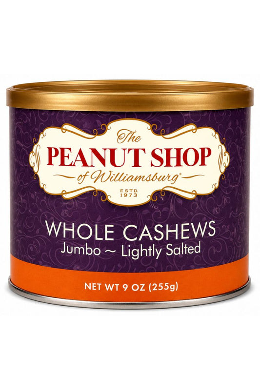 The Peanut Shop of Williamsburg Whole Cashews – Jumbo Lightly Salted, 9 oz