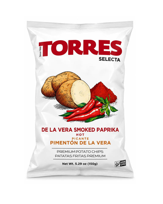 Torres Selecta De La Vera Hot Smoked Paprika Premium Potato Chips 5.29 oz (150 g)