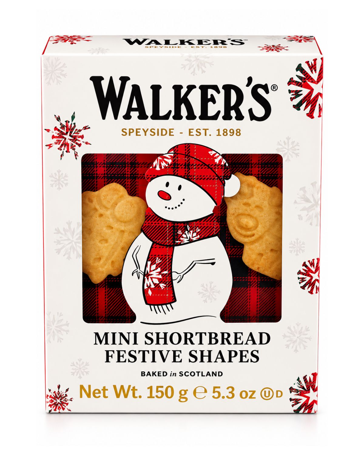 Walker's Snowman 3D Shortbread Gift Carton – Scottish Christmas Cookies, 5.3 oz