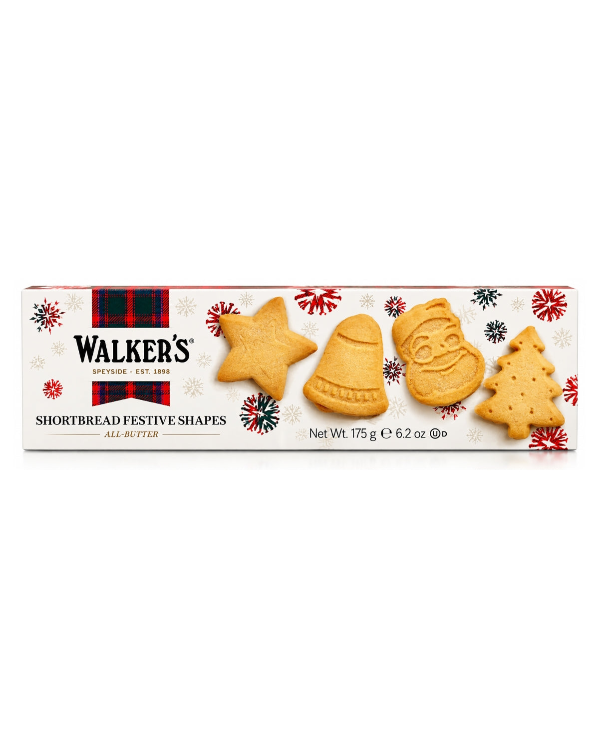 Walker's Festive Shapes Shortbread Cookies – Scottish Christmas Box, 6.2 oz