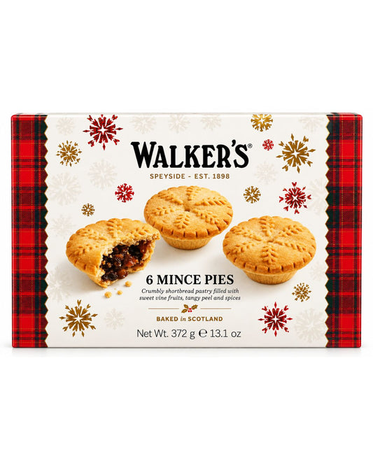 Walker's Traditional Scottish Christmas Mince Pies – 6 Count (13.1 oz)
