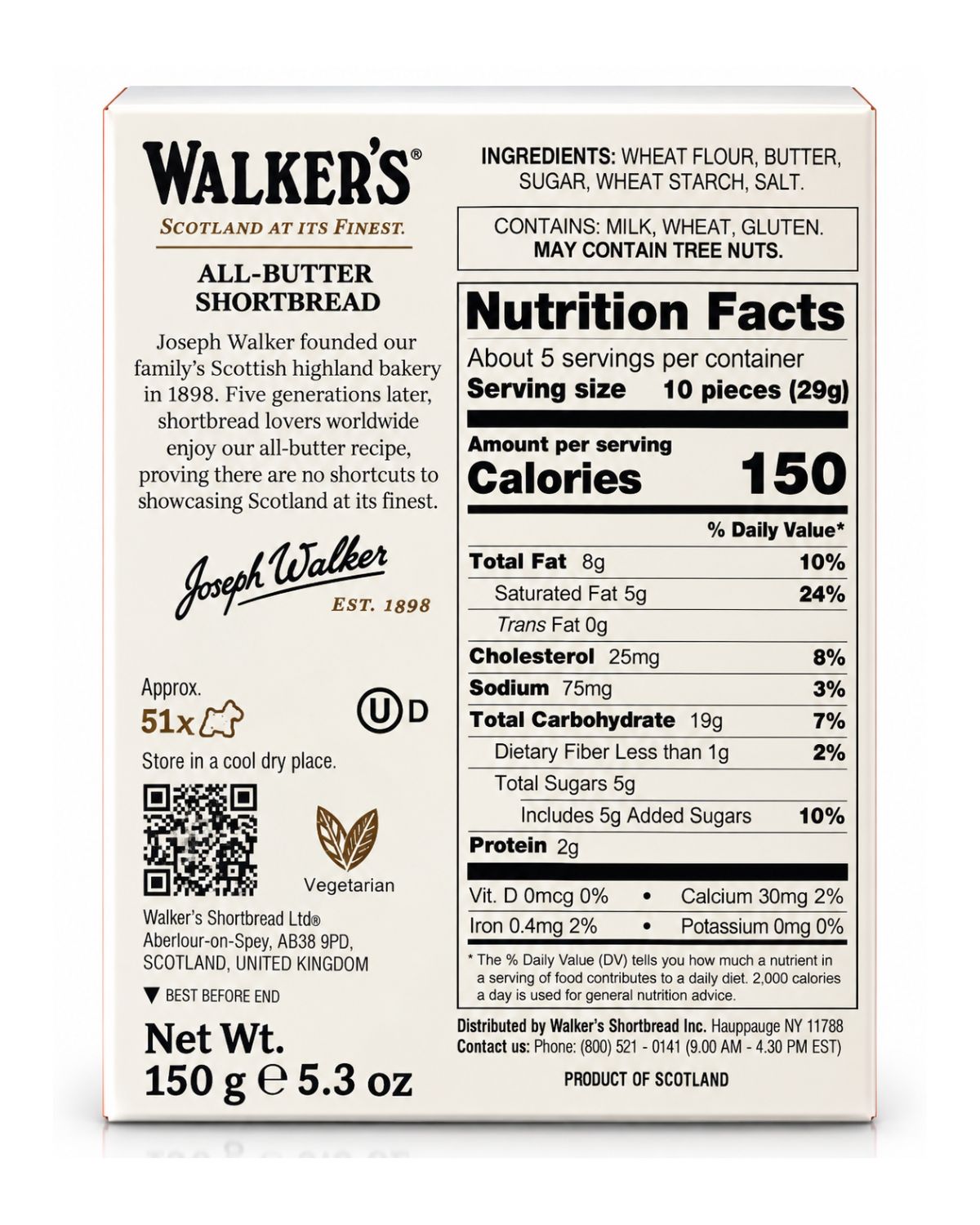 Walker's Mini Scottie Dogs Scottish Shortbread – 3D Gift Carton, 5.3 oz