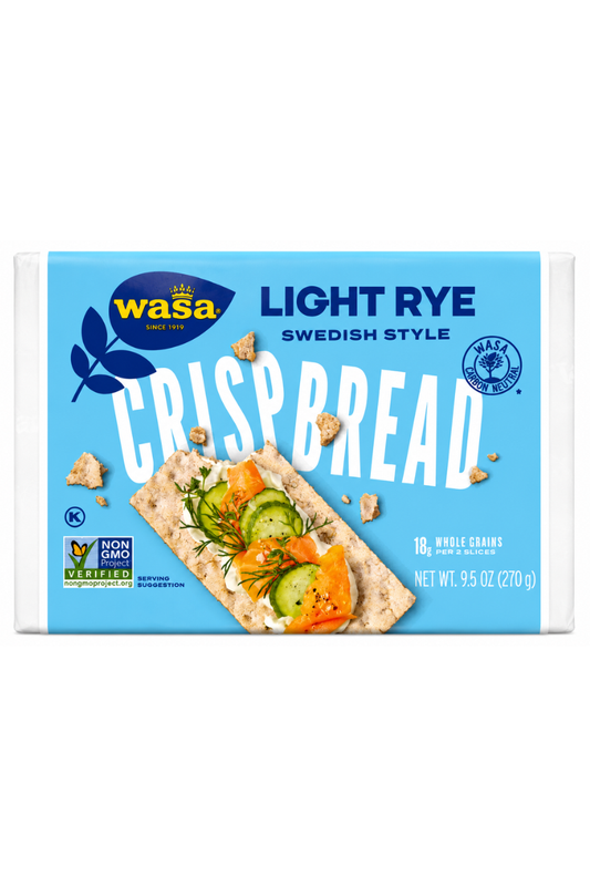 Wasa Light Rye Swedish Style Crispbread – Non-GMO, 9.5 oz