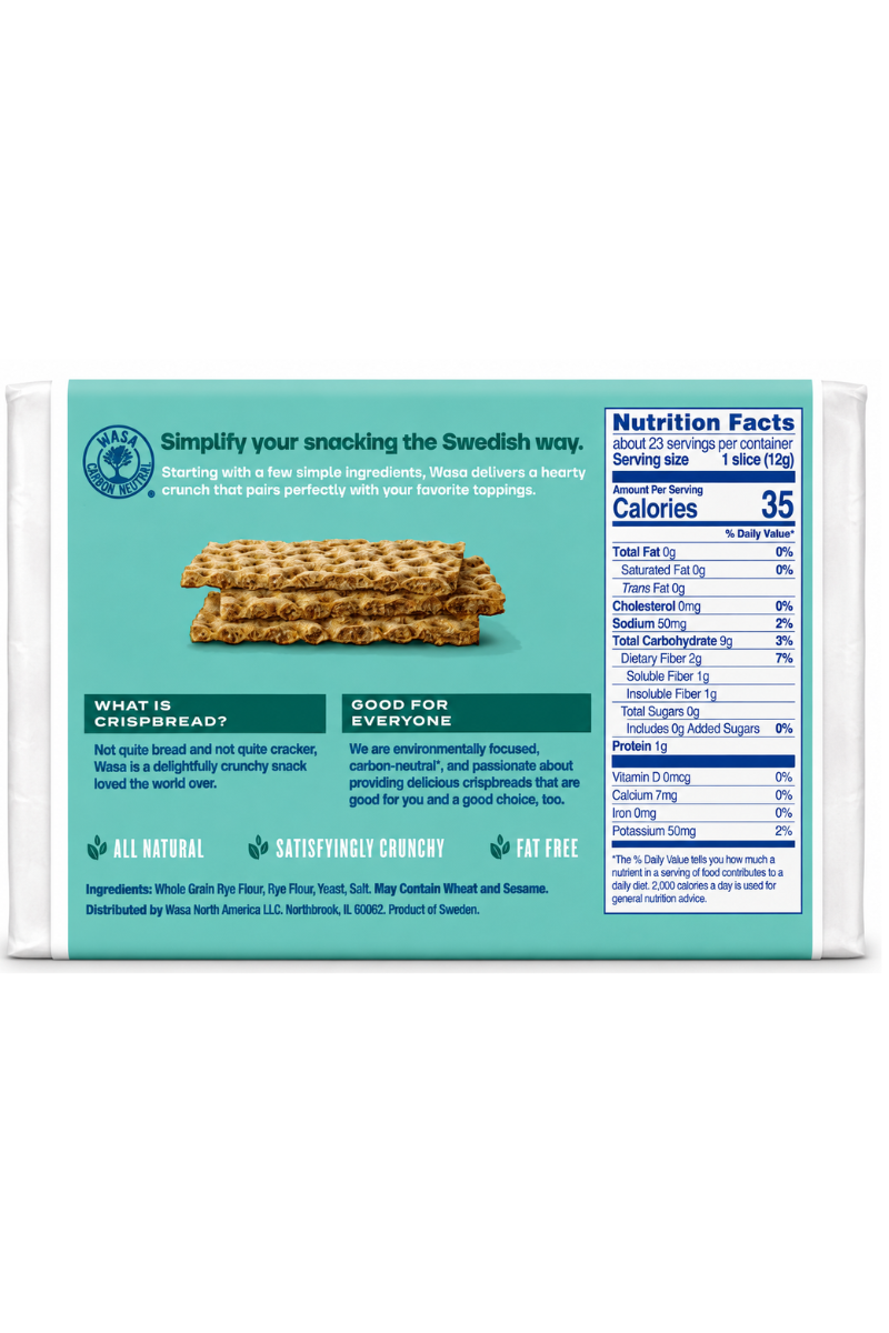 Wasa Sourdough Swedish Style Crispbread – Non-GMO, 9.7 oz