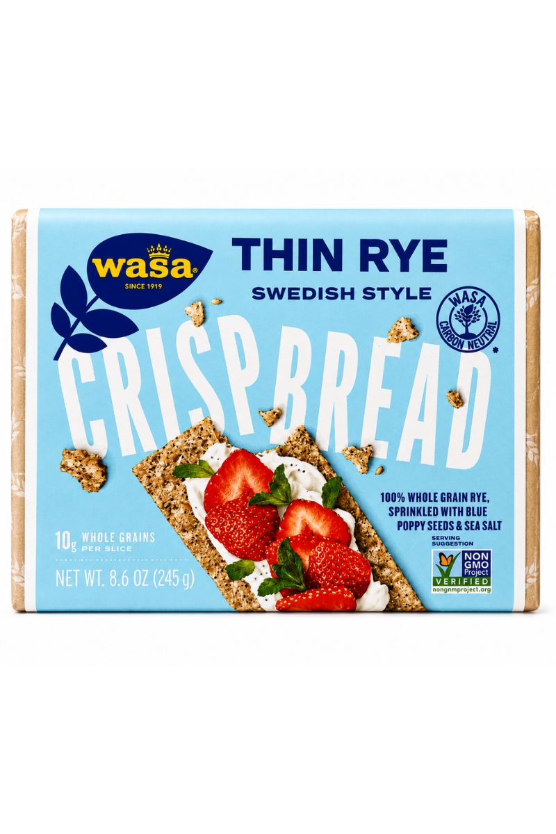Wasa Thin Rye Swedish Style Crispbread, 8.6 oz — Whole Grain Rye
