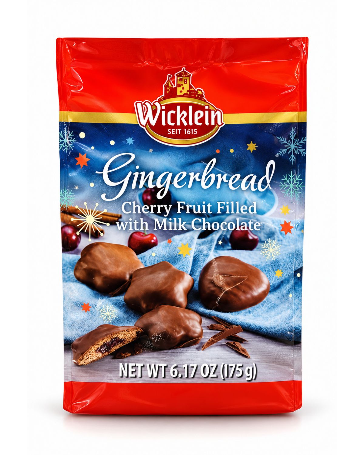 Wicklein Cherry-Filled Chocolate Gingerbread Cookies – 7.05 oz