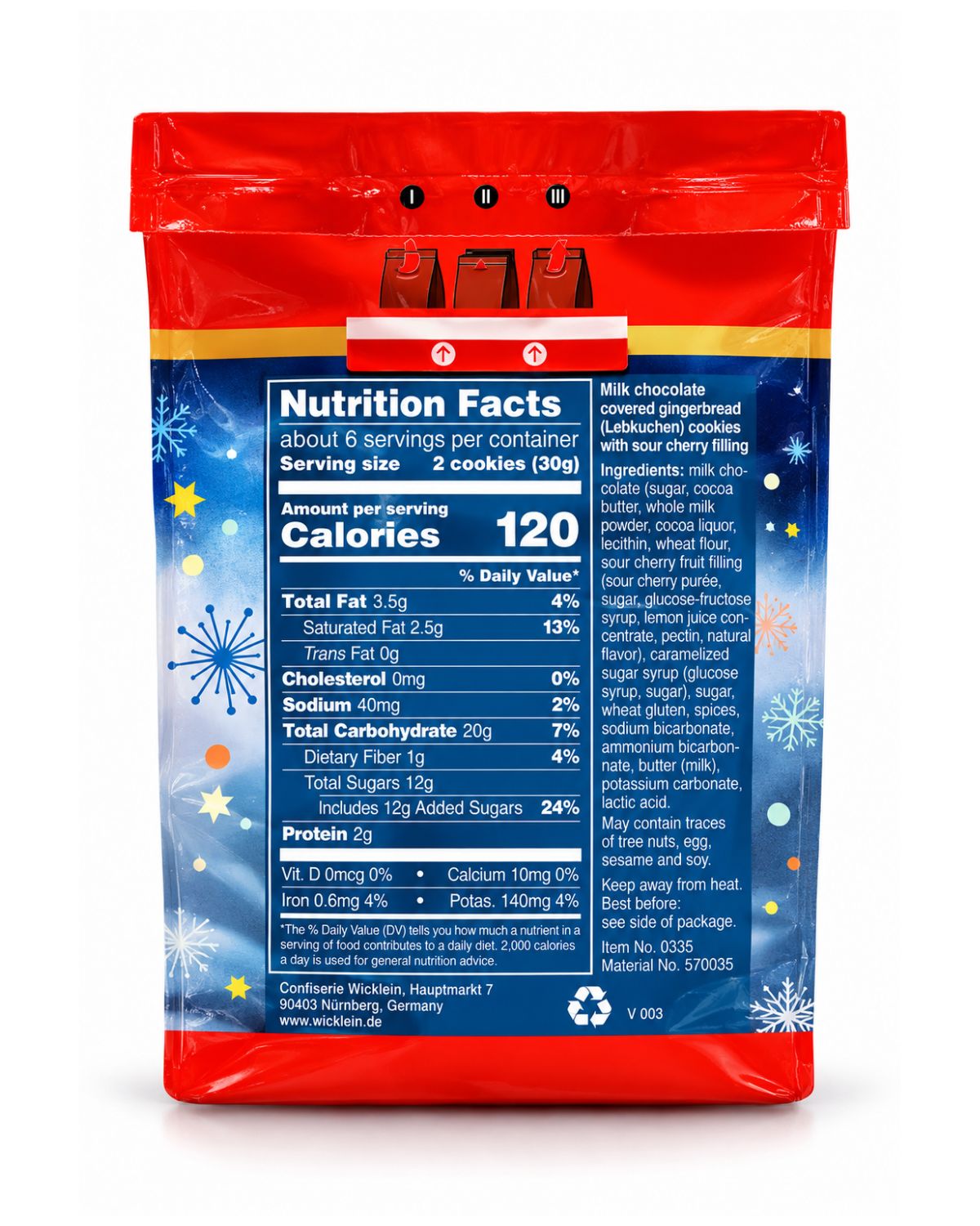 Wicklein Cherry-Filled Chocolate Gingerbread Cookies – 7.05 oz