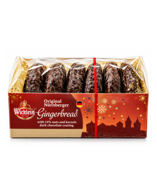 Wicklein Dark Chocolate Gingerbread Lebkuchen – German Christmas Cookies, 7.05 oz