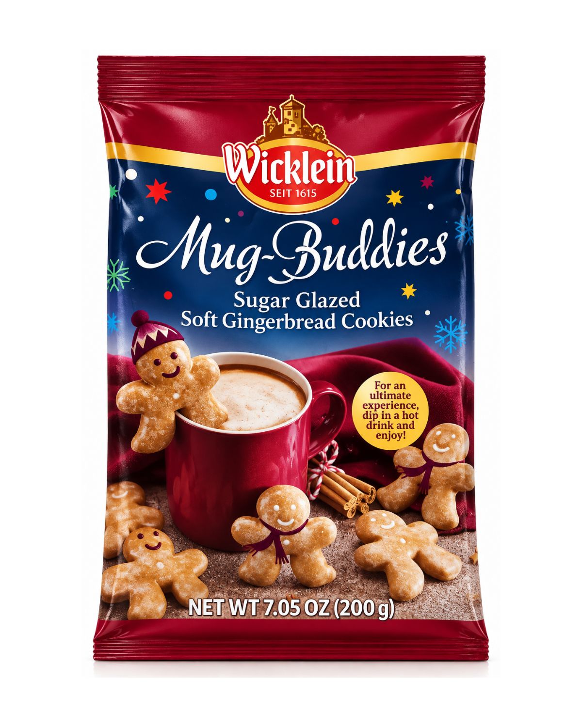 Wicklein Mug Buddies Gingerbread Cookies – German Christmas Treats, 7.05 oz