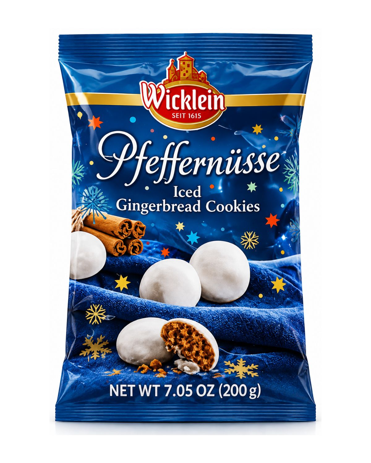 Wicklein Pfeffernüsse Iced German Gingerbread Cookies – 7.05 oz