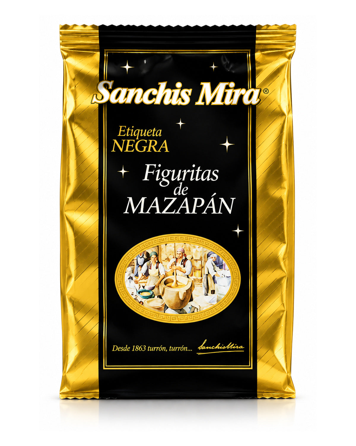 Antiu Xixona Etiqueta Negra Marzipan Figurines – Spanish Christmas Sweets 7 oz product packaging