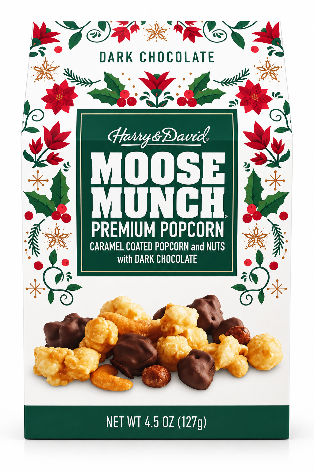 Harry & David Moose Munch Dark Chocolate Premium Popcorn 4.5 oz 127 g holiday box