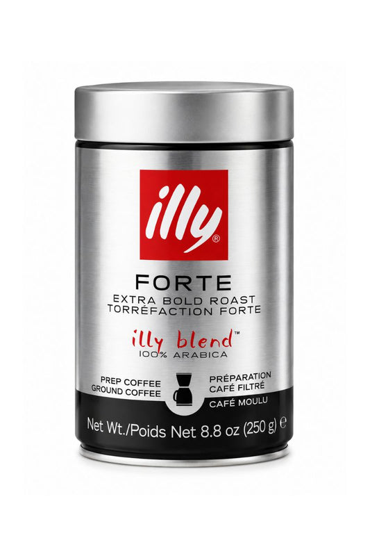 Illy Forte Extra Bold Roast Ground Coffee can, 8.8 oz
