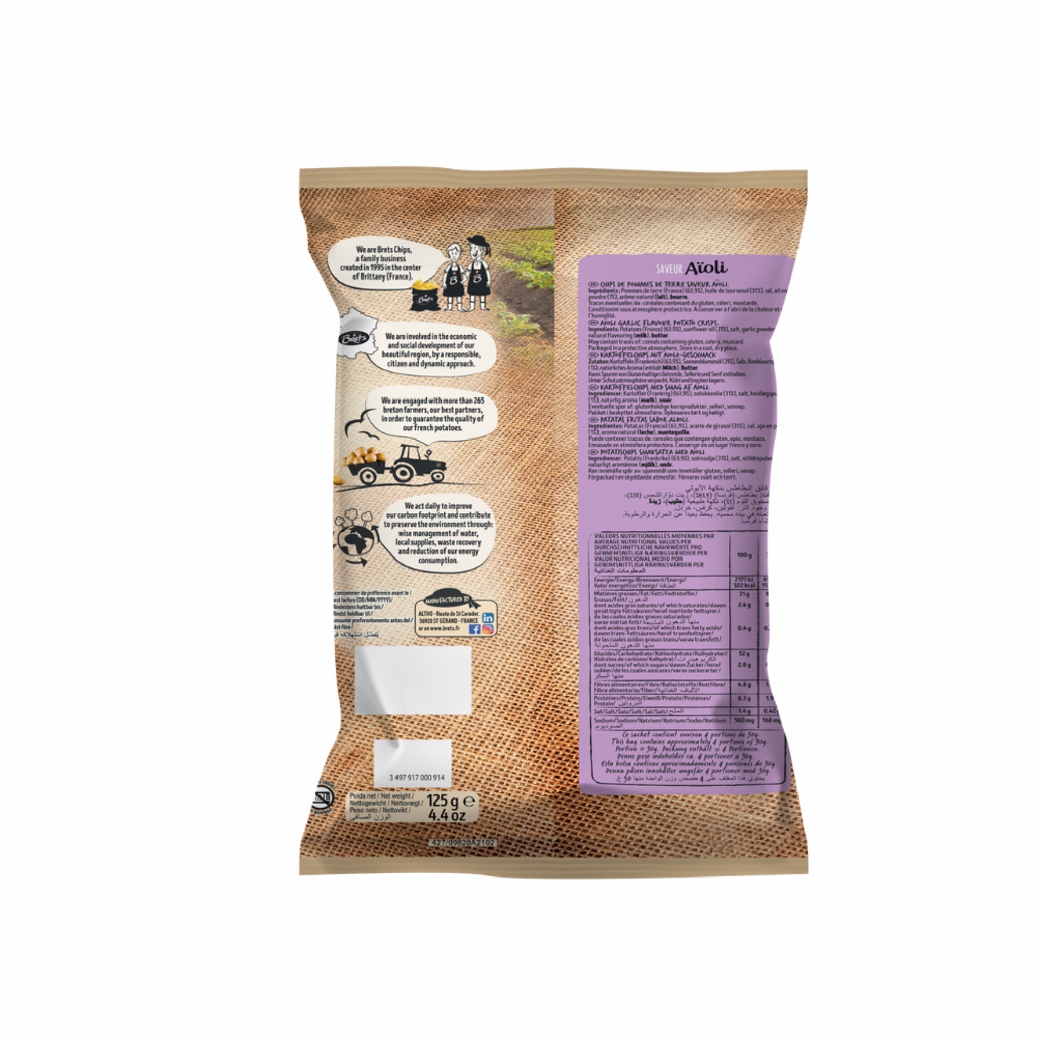 Brets Aioli Chips,125 g