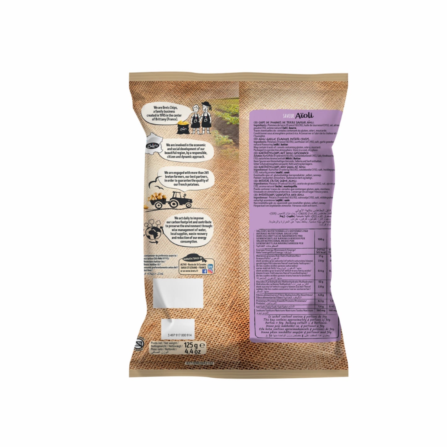 Brets Aioli Chips,125 g