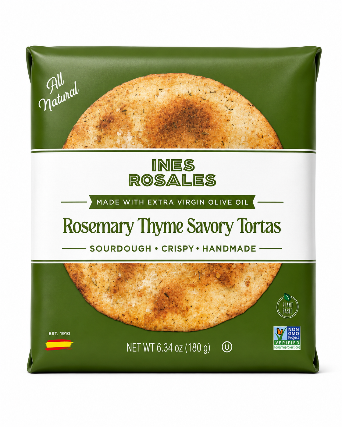 Ines Rosales Rosemary Thyme Savory Tortas 6.34 oz 180 g package