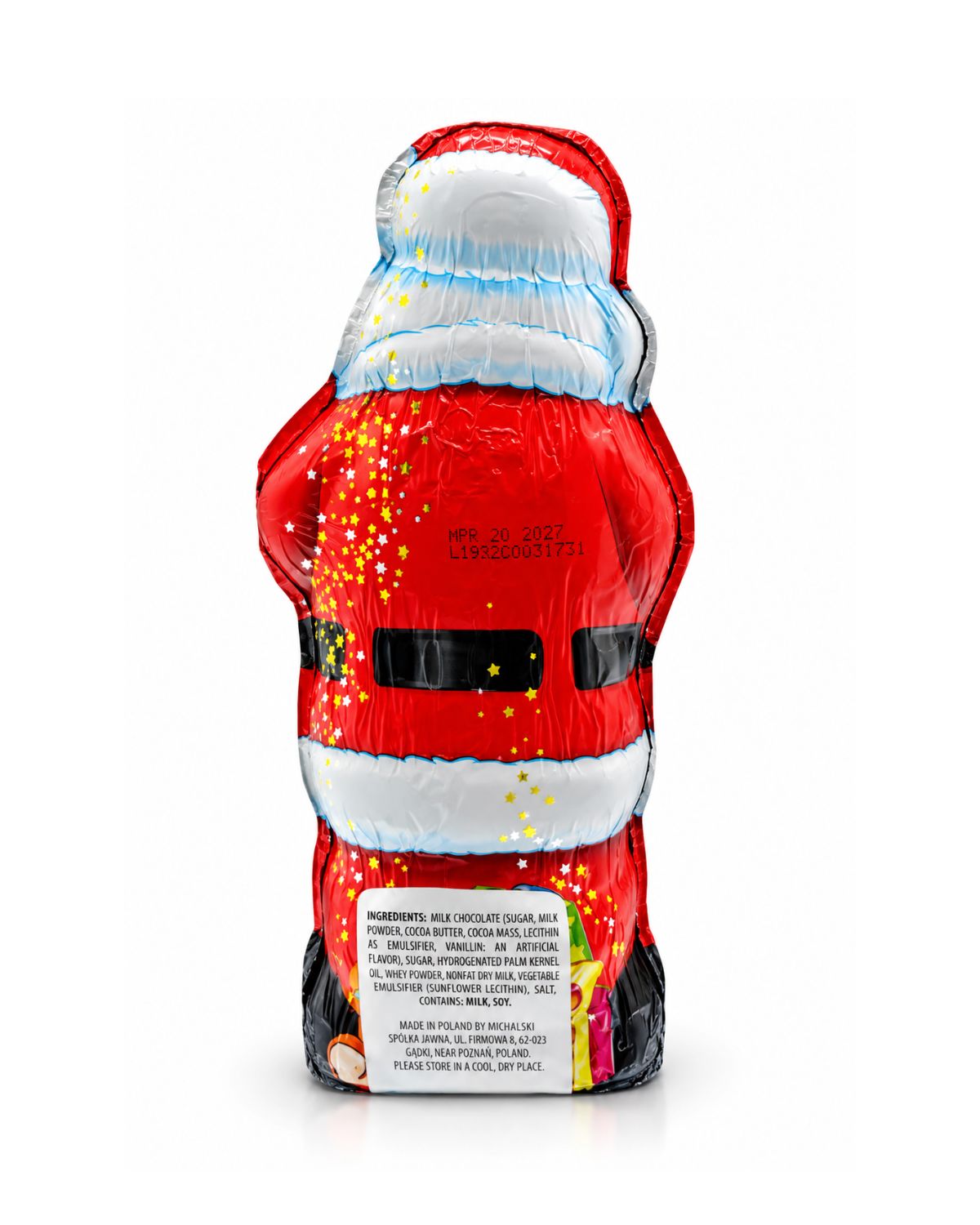 kinder hollow chocolate santa 3 8 oz — back