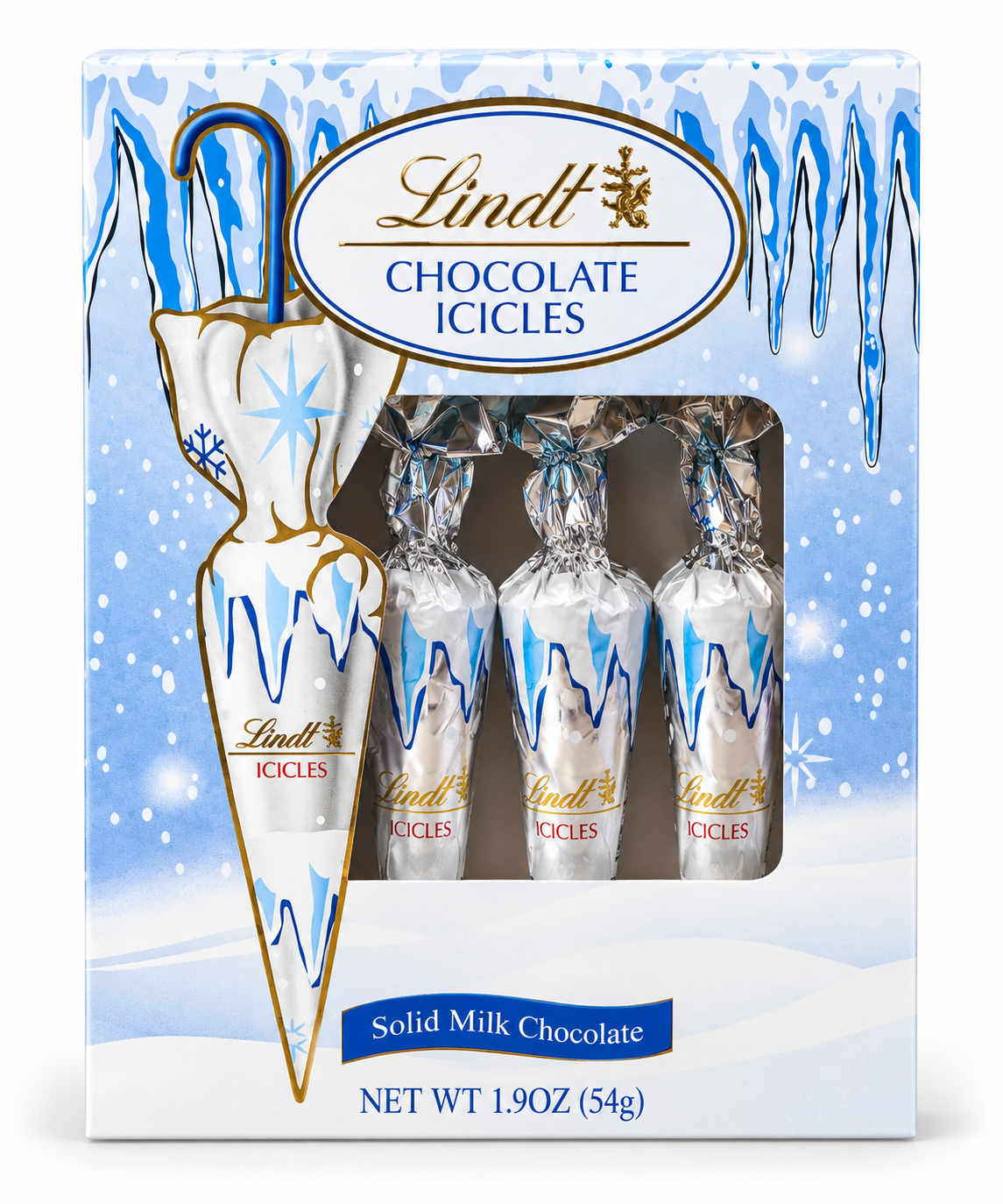 Lindt Chocolate Icicles solid milk chocolate holiday gift box 1.9 oz