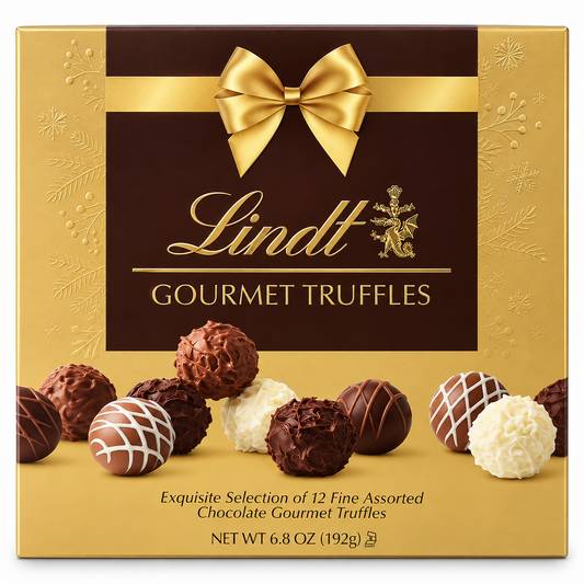 Lindt Gourmet Truffle Gift Box 6.8 oz with 12 assorted chocolate truffles