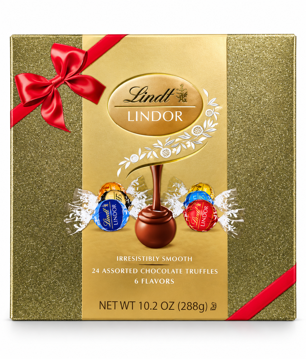 Lindt LINDOR Assorted Chocolate Truffles Holiday Gift Box 24 pieces 10.2 oz