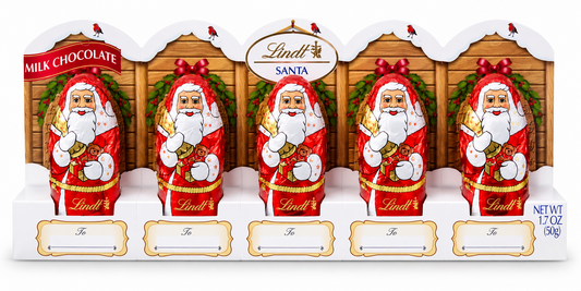 Lindt Milk Chocolate Santa 5-Pack Christmas gift set