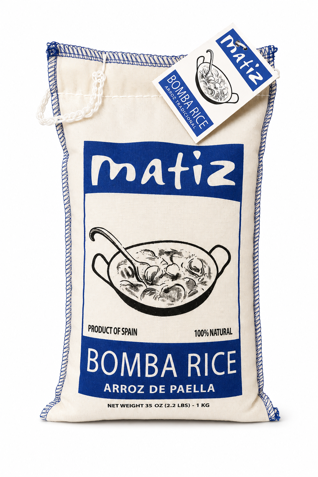 Matiz Bomba Rice for Paella 35 oz 1 kg bag