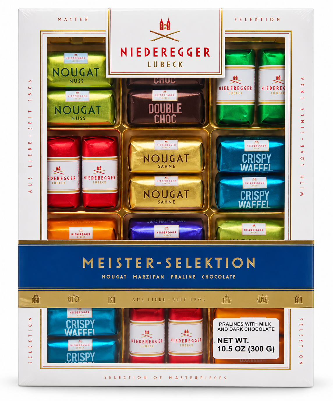Niederegger Meister-Selektion assorted nougat marzipan praline chocolate gift box 10.5 oz 300 g