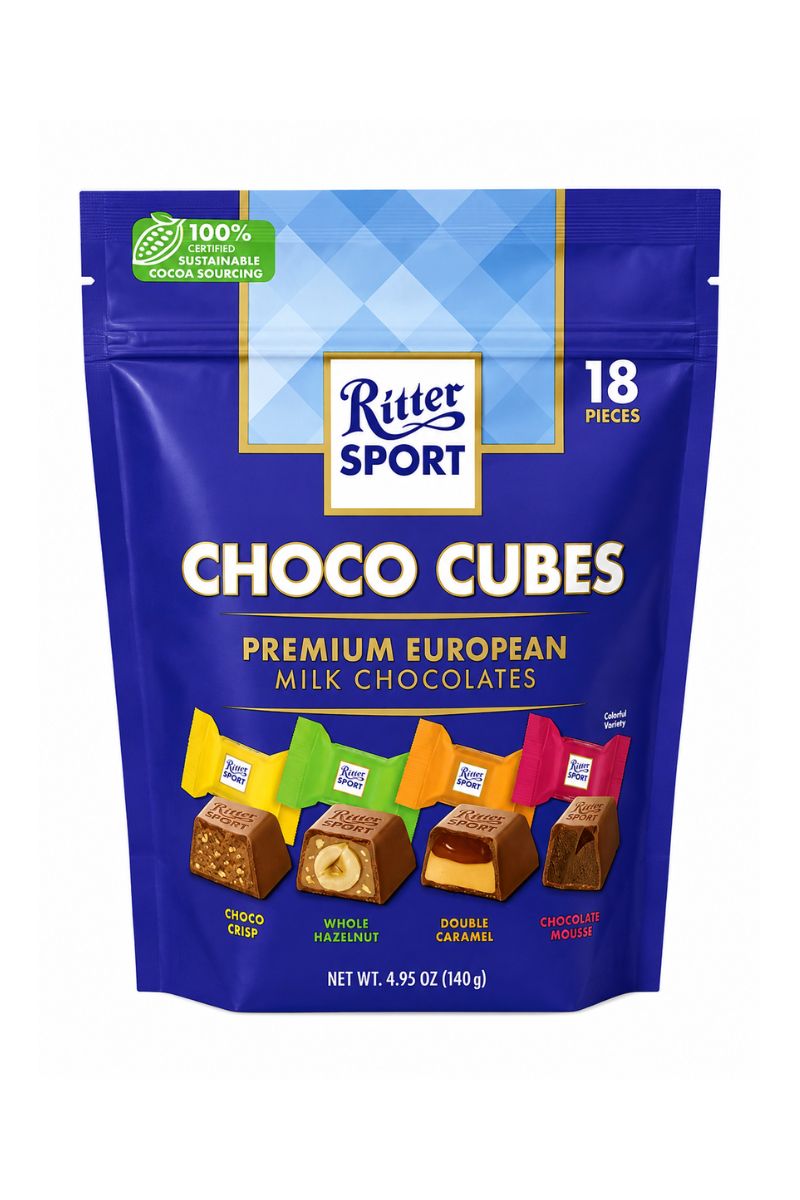 Ritter Sport Choco Cubes Premium European Milk Chocolates 4.95 oz bag