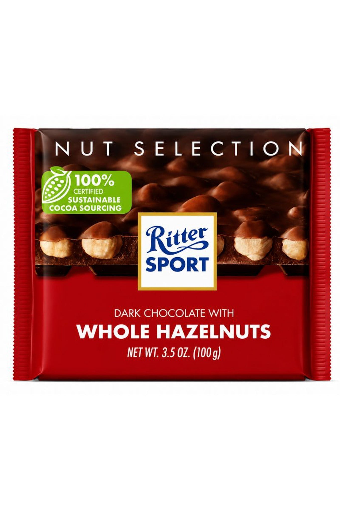 Ritter Sport Dark Chocolate with Whole Hazelnuts bar, 3.5 oz